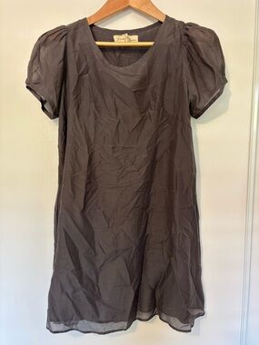 Graham & Spencer Gray Puff Sleeve Mini Shift Dress Size Medium Scandi California
